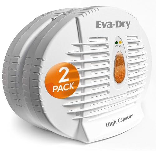Eva-Dry E-500 Renewable dehumidifier, Pack of 2, white, perfect for closets, bathrooms, safes, boats, and rvs