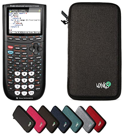 TI-82 Advanced Edition Python Grafikrechner inklusive Schutztasche von WYNGS in Dunkelgrau - Basic Set