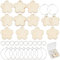 SUNNYCLUE 1 boîte en Bois Verre à Vin Breloques Marqueurs Étiquettes Bois Fleur Charme Verre Identificateurs pour Boissons Verres à Pied 20 pièces Pendentifs en Bois 20 pièces Cerceaux 30 pièces