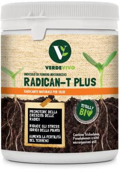 VerdeVivo RADICAN-T PLUS, INOCULO DI FUNGHI MICORRIZICI Contiene Trichoderma, Pseudomonas e altri microrganismi utili. Radicante naturale per talee