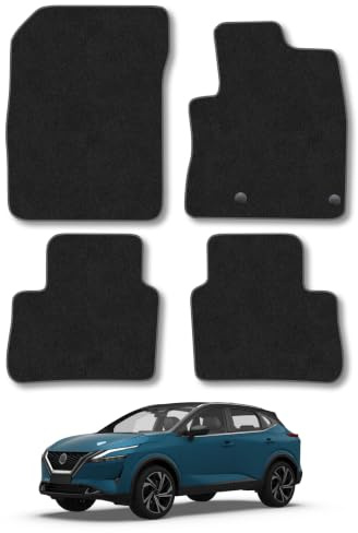 Nissan Qashqai (2021+) [Mild Hybrid] Carpet Car Mats | Grey Edge Trim Tailored Fit Floor Mats Full Coverage Protection Accessories Easy Clean Anti Slip Made in the UK