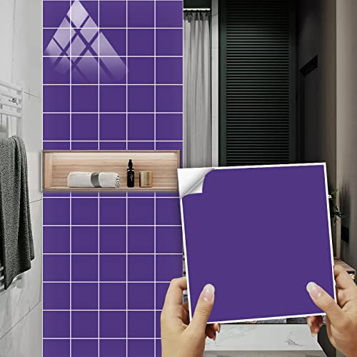 Piastrelle Adesive Cucina Elegante Viola Pavimento Pvc Adesivo Impermeabile Piastrelle Adesive Bagno Adesivi Murali Cucina Mattonelle Adesive Decorazione 10 Pezzi/20x20cm