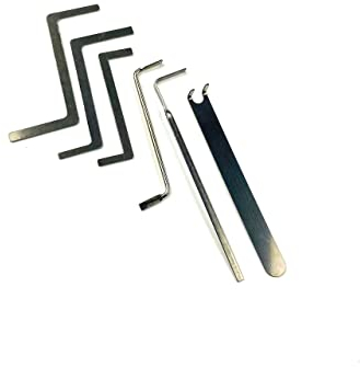 TPM Go Lock Pick Tensioner Locksmith Crowbar Set with 1pcs Car Pick Tension Tool Push Rod Kit for Opening (6PCS)