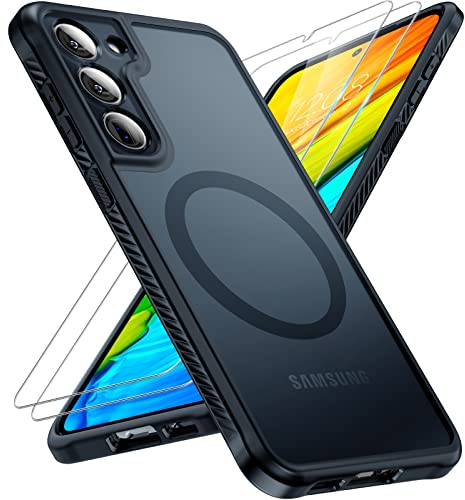 TOCOL für Samsung Galaxy S23 Hülle Magnetisch, [Schutz in Militärqualität] Stoßfest Handyhülle Galaxy S23 5G Schutzhülle für Magsafe, Schwarz
