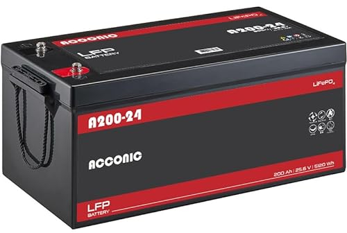 Acconic A200-24 LiFePO4 24V Lithium Versorgungsbatterie 200Ah