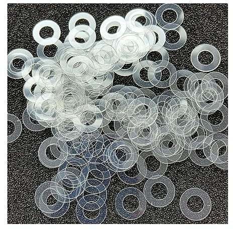 SeroNi Weicher, harter PVC-dünner Kunststoff, durchsichtige Unterlegscheibe, stoßfeste und auslaufsichere Dichtung, Isolierschraube M2, M2,5, M3, M4, M5, M6, M8, M10, M12 gasket(Soft,M10x20x0.5mm (50p