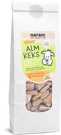 napani - ALM-Keks - Hundekekse, vegetarische Hundesnacks, Hundeleckerlies lecker & ohne künstliche Zusätze, Hand gefertigt, hauseigene Rezeptur aus Bayern, 1 x 200g