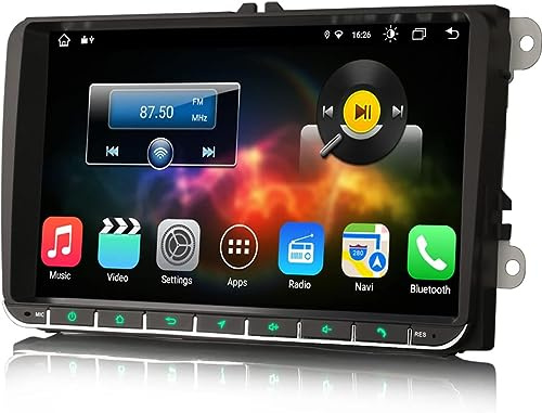 Erisin 9 8-Core 4GB+64GB Android 14 Autoradio Bluetooth per VW Polo Passat Golf Mk5 6 Touran Leon Skoda Seat Tiguan Jetta T5 GPS Navigatore Supporta Wiresless CarPlay Android Auto WiFi 4G DSP RDS FM