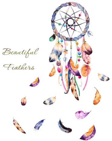 MytaYt Wandtattoo Traumfänger, Wandtattoo Feder-Traumfänger, Traumfänger Wandaufkleber Ideal für Mädchenzimmer, Wohnzimmer, Heimdekoration(30 * 90cm)