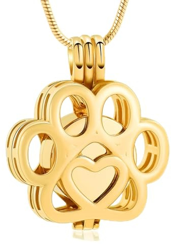 Pet Einäscherung Schmuck für Asche für Hund/Katze Pfote Edelstahl Memorial Locket Urne Halskette innerhalb Mini Fall Keepsake Einäscherung Schmuck Frauen Männer