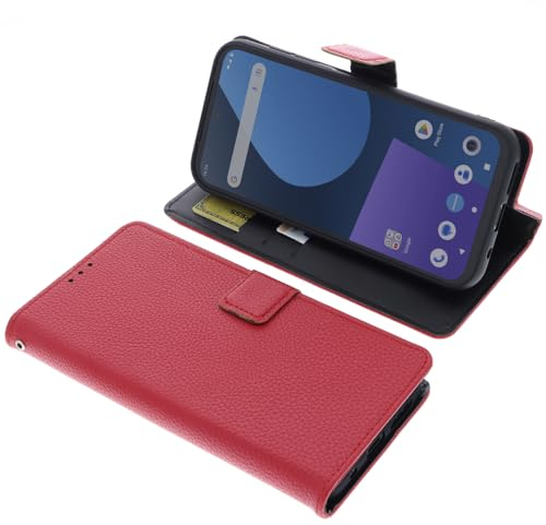 foto-kontor Tasche kompatibel mit Fairphone 5 Schutzhülle rot Book Style Case Handy Schutz Hülle Buch Wallet Handyhülle Cover Klapphülle Ständer Handytasche