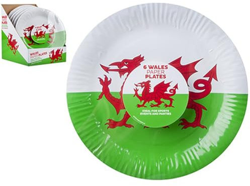 Lot de 6 assiettes en carton Pays de Galles 22,9 cm