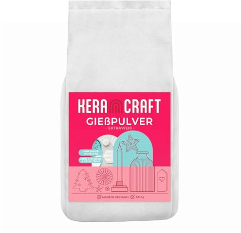Keracraft Polvere di colata bianca 4,5 kg – Colata in rilievo bianco per progetti creativi