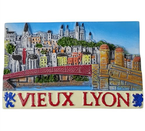 Vieux Lyon Kühlschrankmagnet, Frankreich, 3D-Souvenir, Reise-Kühlschrank, Dekoration, Magnetaufkleber, Bastel-Kollektion