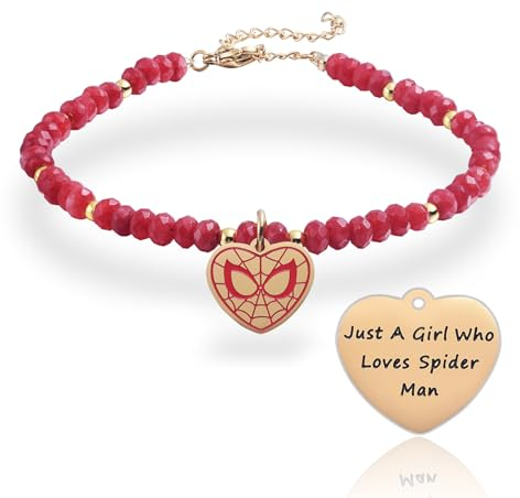 Melix Home Spiderman Stuff Spinnen-Armband, Superhelden-Geschenke für Teenager, Mädchen, Tochter, Frauen, Geburtstagsgeschenk, Naturstein-Armbänder