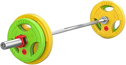 Barbell Weight Set 150 KG Cast Iron Rubber Olympic Barbell Set, Including 220 Cm Olympic Bar And Weight Plate, With Non-slip Buckles, Strength Training Equipment For Home Gym Workout,60kg