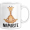 Giraffe Tasse Giraffenkopf Gesicht Tier Afrika Zoo Geschenk Namaste Yoga (Weiß)