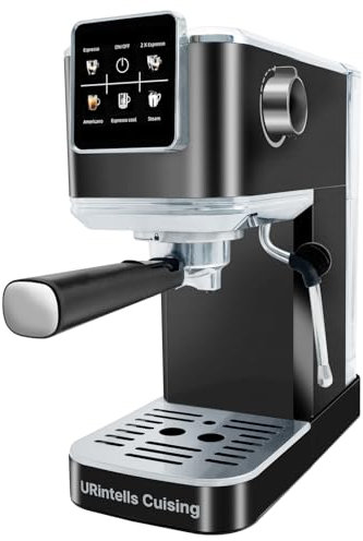 URintells 20 Bar Espresso Coffee Machine, Touch Screen with Steam Milk Frother, Stainless Steel Coffee Machine for Cappuccino Latte Americano Cold Brew System