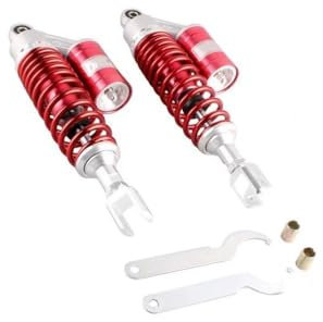 SPLACK Motorrad Federdämpfung Universal Motorrad 320 MM 12,5 Paar Hinten Luft Stoßdämpfer Aufhängung ATV Quad Scooter Kart Dirt Sport Bikes Aufhängungsdämpfer(Rot)