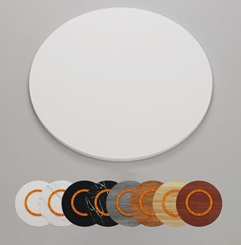 GSKFXJ 50cm 60cm 80cm Mesa Giratoria De Comedor Grande Plato Giratorio De Madera Lazy Susan, Bandeja Giratoria para Cocina, Grueso Y Duradero(White,65cm/26in)