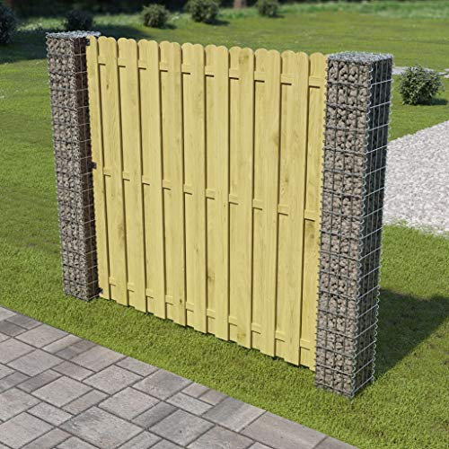 LLEZKBR Furniture select-Garden Gabion Posts 2 pcs Galvanised Steel 20x20x190 cm