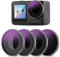 NEEWER Set di Filtro ND/CPL Compatibile con DJI Osmo Action 5 Pro/4 (4pz), Kit di Filtri ND8/PL+ND16/PL+ND32/PL+ND64/PL a Vite, Accessori Action Camera, Vetro Ottico HD Multistrato, FL-A14