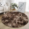 AIMECO Schlafzimmer Bereich Teppich, (Durchmesser 100cm) Nachttisch Shag,Flauschigen Teppich, Wohnzimmer, Kinderzimmer, Mädchen Schlafzimmer, Tie-dye Dunkelbraun