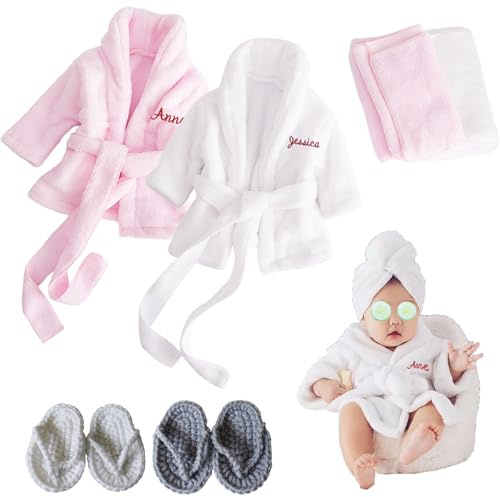 Bata de bebé personalizada con nombre bordado, bata de baño para regalo baby showers y regalos de cumpleaños