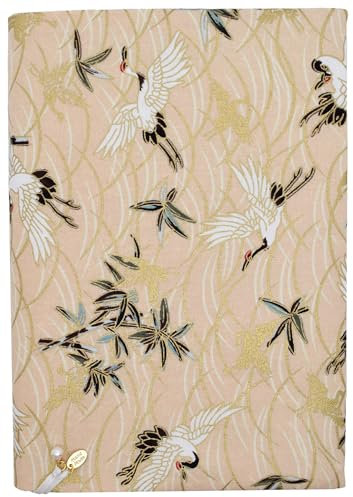 BLBMH Buchumschläge für Taschenbücher, passend für 14 x 21,6 cm große Bücher, Bibel, verstellbare Buchhülle für Frauen über 15 Jahre, weicher Stoffschutz für Bibelromane, Kranichbeige