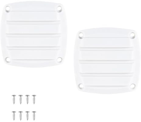 Laroal Lot de 2 grilles d'aération en Nylon pour Bateau, Coque, Cabine, Yacht, Camping-Car (8,3 cm, Blanc)