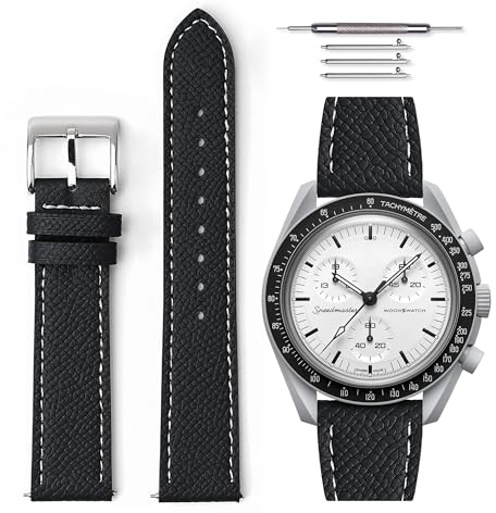 HORACE Grained Leather Quick Release Universal Watch Strap Compatible with Omega x Swatch MoonSwatch 20mm
