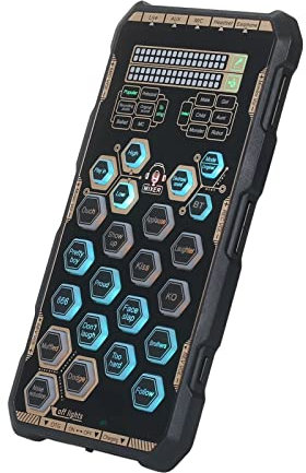 Carte son en direct, appareil d'effets de carte son DSP portable d'extérieur, mixeur audio, changeur de voix, carte audio, changeur de son, 6,42 x 3,27 x 0,51 pouces (D 6,42 x 3,27 x 0,51 pouces)