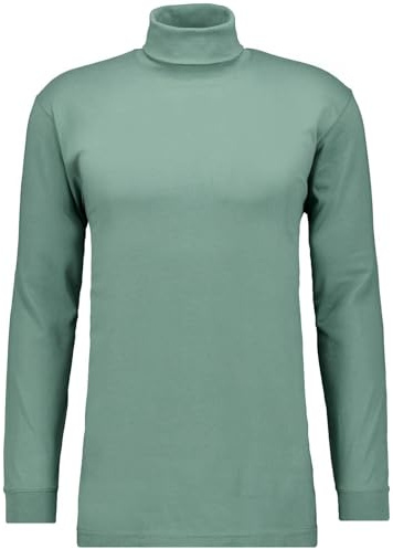 RAGMAN Herren Basic Rollkragenshirt Langarm Grün-382, 4XL