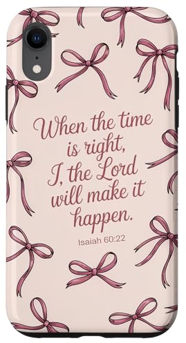 Aesthetic Pink Bow Inspirational Bible Verse Christian Quote Case for iPhone XR
