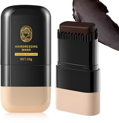 Haarfärbekamm, Haarfärbestift, Grauhaarabdeckung Frauen, Temporärer Haarfärbestiftbürste, Haaransatz-Shading Pinsel, Graue haare abdecken für Männer und Frauen (Dunkelbraun, C)