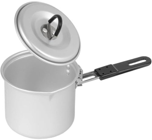 Glixoft Foldable Camping Pot Aluminum Alloy Stockpot with Handle Folding Mini Milk Pot Lightweight Cooking Tool Camping Picnic Accessory for Outdoor
