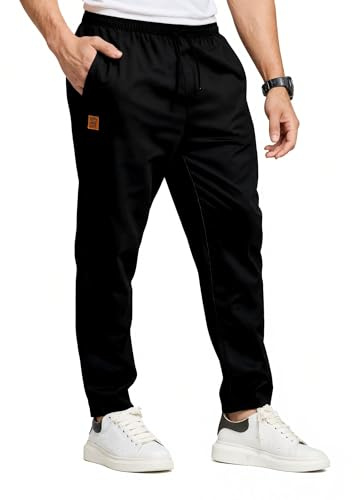 JustSun Mens Trousers Casual with Elasticated Waist & Pockets