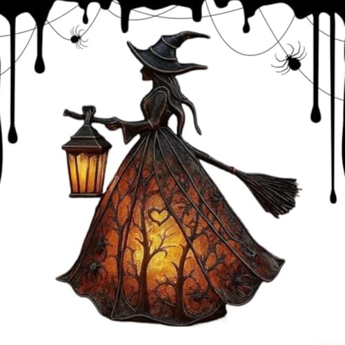 Halloween-Hexenlampe, Hexenhut LED-Lampe, gebeizte Gothic-Hexenhut, LED-Lampe, Halloween-Dekorationen mit einem mystischen Glanz