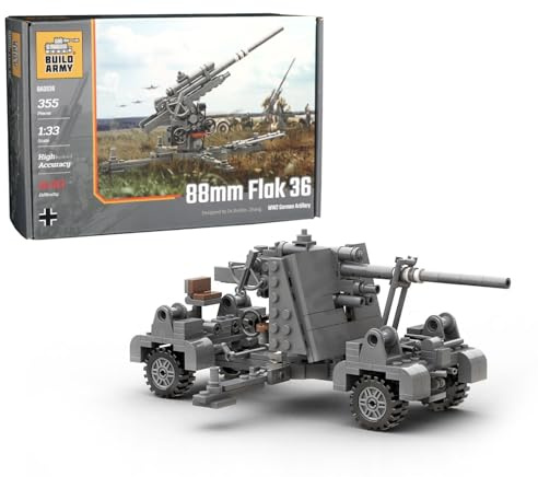 Buildarmy WW2 German 88mm Flak 36 Artillery Brick Model Building Block 355pcs