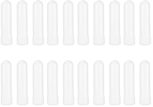 Leere aus Kunststoff, 20 Stück Packung für Ätherische Öle | Praktische Tuben, Leicht zu Verstauen, aus Kunststoff, für Aromatherapie, Weiß