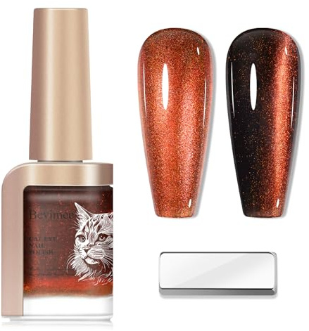 Bevimee Cat Eye Nail Polish Magnetic Quick Dry Nails Varnish for Home DIY | Air-dry, Cats Eye Nail Art