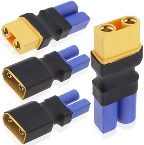 HAAMNING7 4 Stück XT90 auf EC5 Stecker/Buchse, kein Kabel EC5 auf XT90 Buchse/Stecker Adapterstecker für RC FPV Drone RC Car Lipo Batterieladegerät ESC