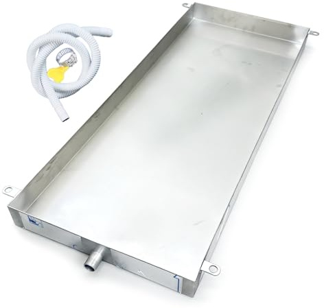 Bandeja de Condensados Aire Acondicionado Acero Inox 304 Profunda 8cm Bandeja de Recogida de Goteo con Tubo para Usos Múltiples Cojín de Goteo(40x30cm(16x12in))