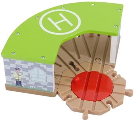 Fxzqgnh Geräumiges Kinder Eisenbahnhaus mit Fünf Wege Weiche, Garage Und Zug
