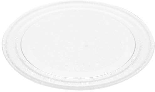 NIYANGLE Microwave Glass Turntable Replacement Tray 25.5cm Flat Bottom Dishwasher Safe Glass Plate with Delicate Shape and Unique Design for Kitchen Microwave Oven Use