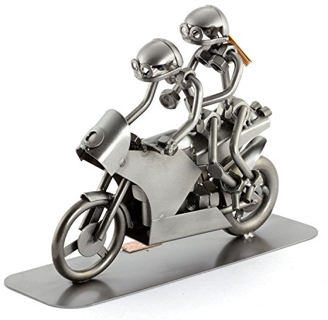 Steelman24 Schraubenmännchen Rennmotorrad Duo | Made in Germany,Handarbeit,Geschenkidee,Stahlfigur,Metallfigur,Metallmännchen