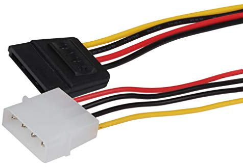 Maplin 4 Pin Molex Male to 15 Pin SATA Female Power Lead, 0.2m