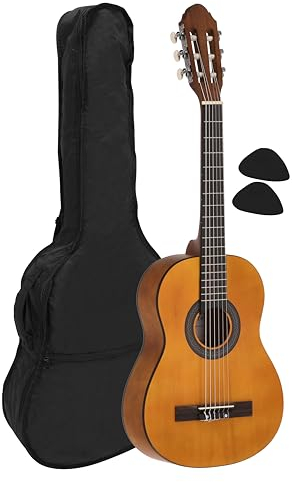 Navarrez NV15 guitarra clásica marrón 1/2, bolsa/Gig Bag, 2 púas