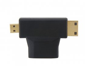 ChenYang Micro HDMI maschio Mini HDMI maschio a HDMI 1.4 femmina 90 gradi 2 in 1 Combo Adapter