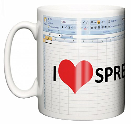Image is Everything IiE, I Love Heart Spreadsheets, cool funny Office novelty ceramic coffee or tea Mug
